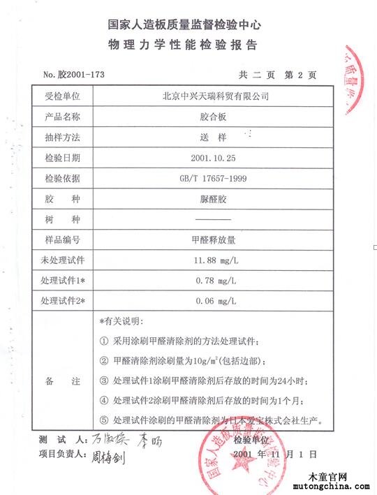 檢驗報告內頁
